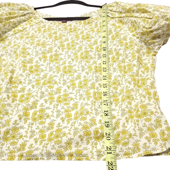 J CREW Plus Size Liberty Smocked Blouse Top Puff-Sleeve Capel Butter Yellow 18 - Picture 12 of 15